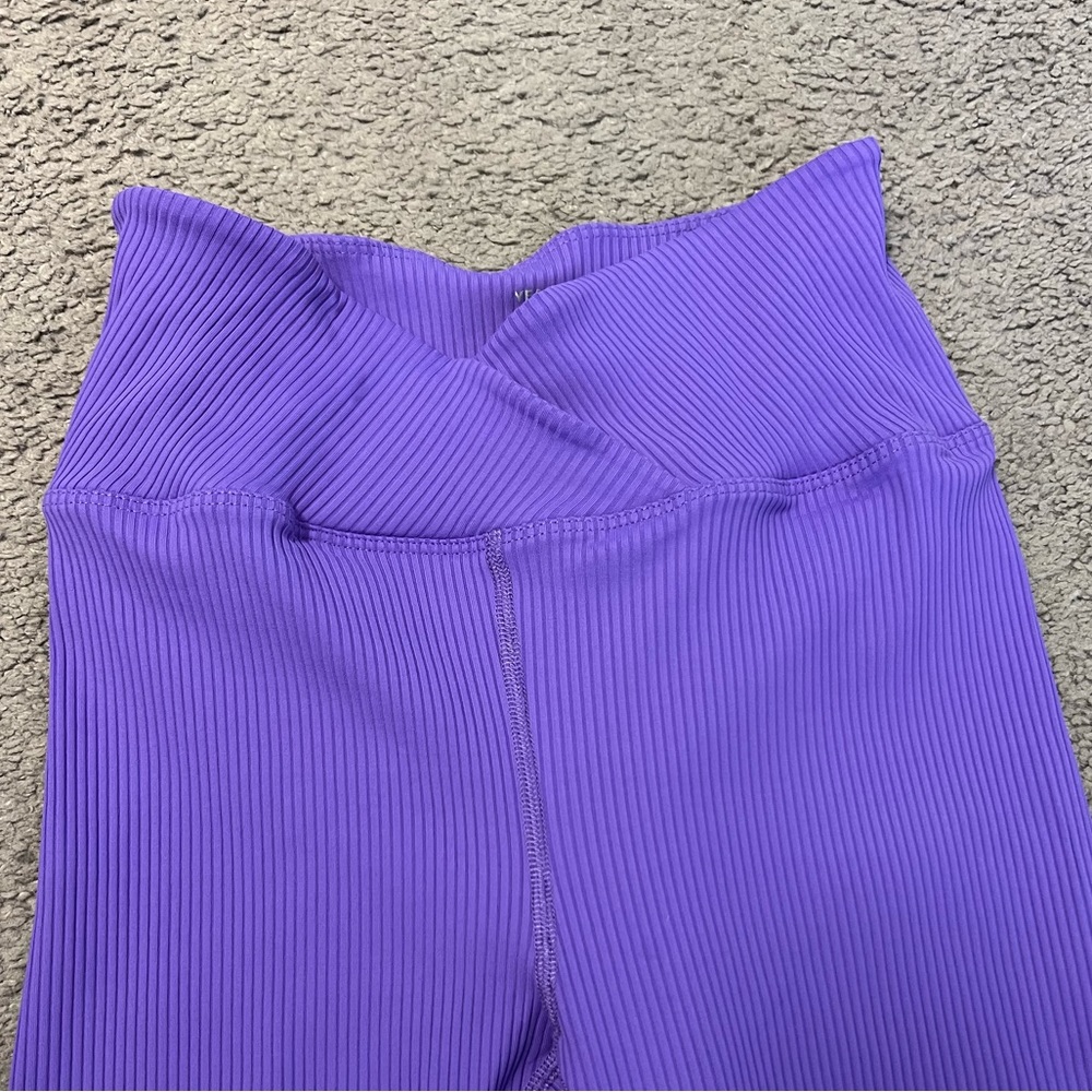 Year Of Ours purple ribbed leggings